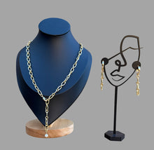Load image into Gallery viewer, Set:  14K gold filled necklace and hanging earrings
