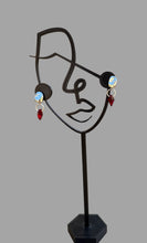 Load image into Gallery viewer, Earrings - Hanging red Swarovski crystal earrings on Sterling silver
