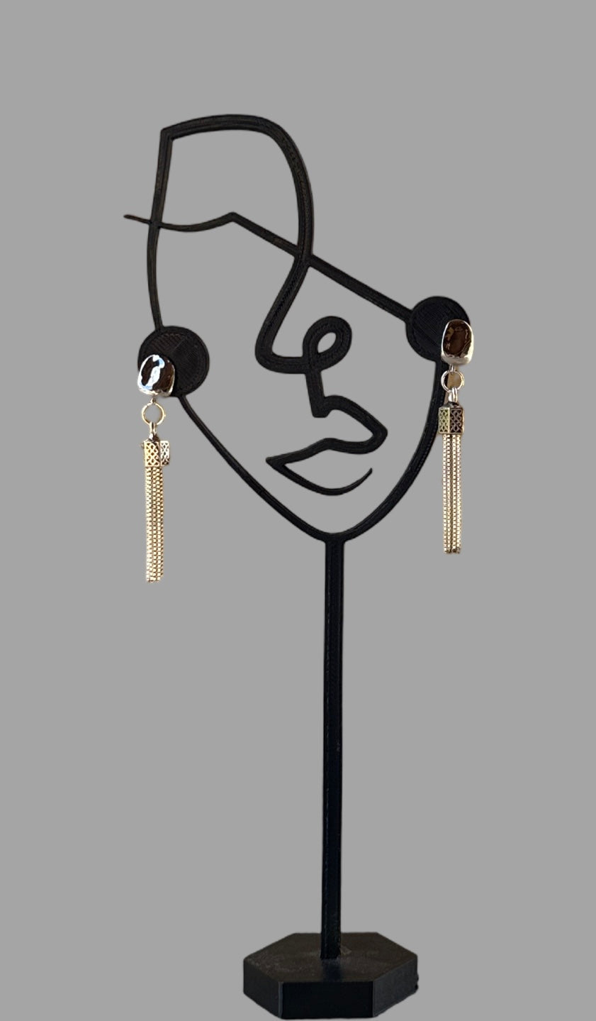 Earrings - Sterling silver hanging tassel earrings