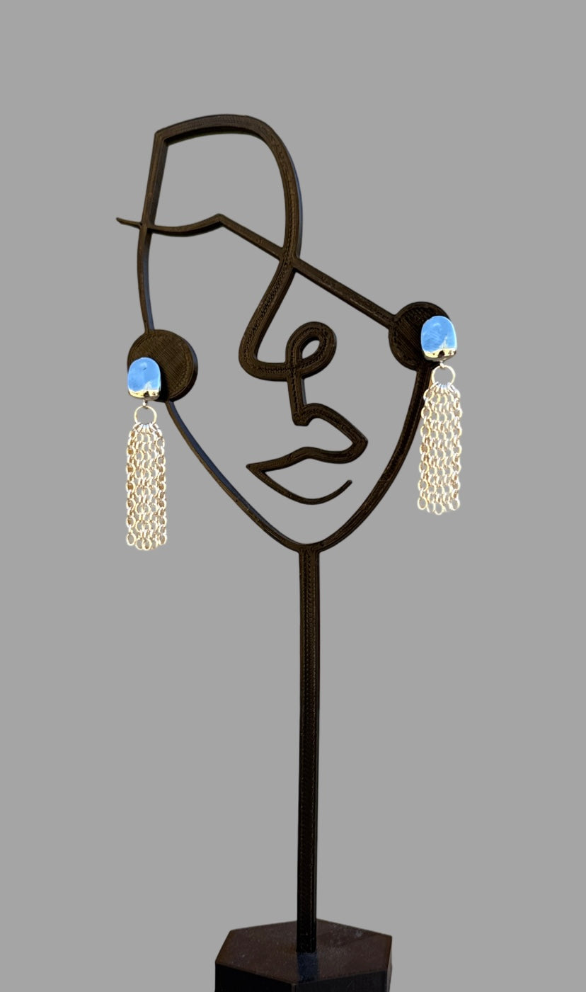 Earrings - Hanging multi strand sterling silver earrings