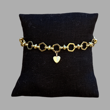 Load image into Gallery viewer, Bracelet - 14K GF hexagon link connected with a figure 8 link
