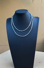 Load image into Gallery viewer, Necklace - 32&quot; silver hematite with sterling silver round beads and hematite square beads
