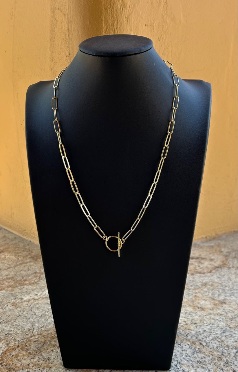 Necklace - 14K gold filled paperclip chain with toggle