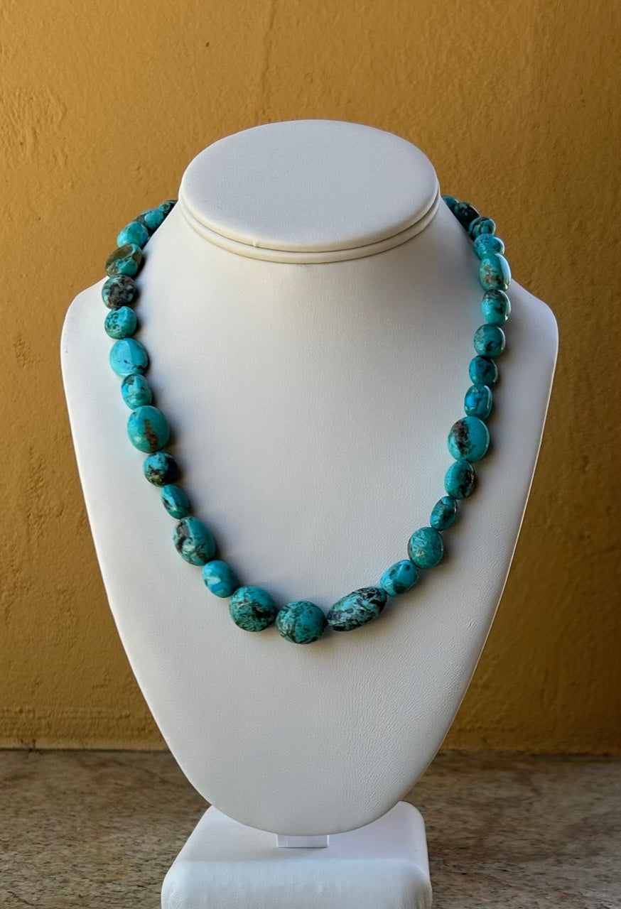 Necklace - Arizona Turquoise necklace with sterling silver clasp