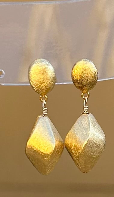 Earrings - Matted Gold filled hanging earrings
