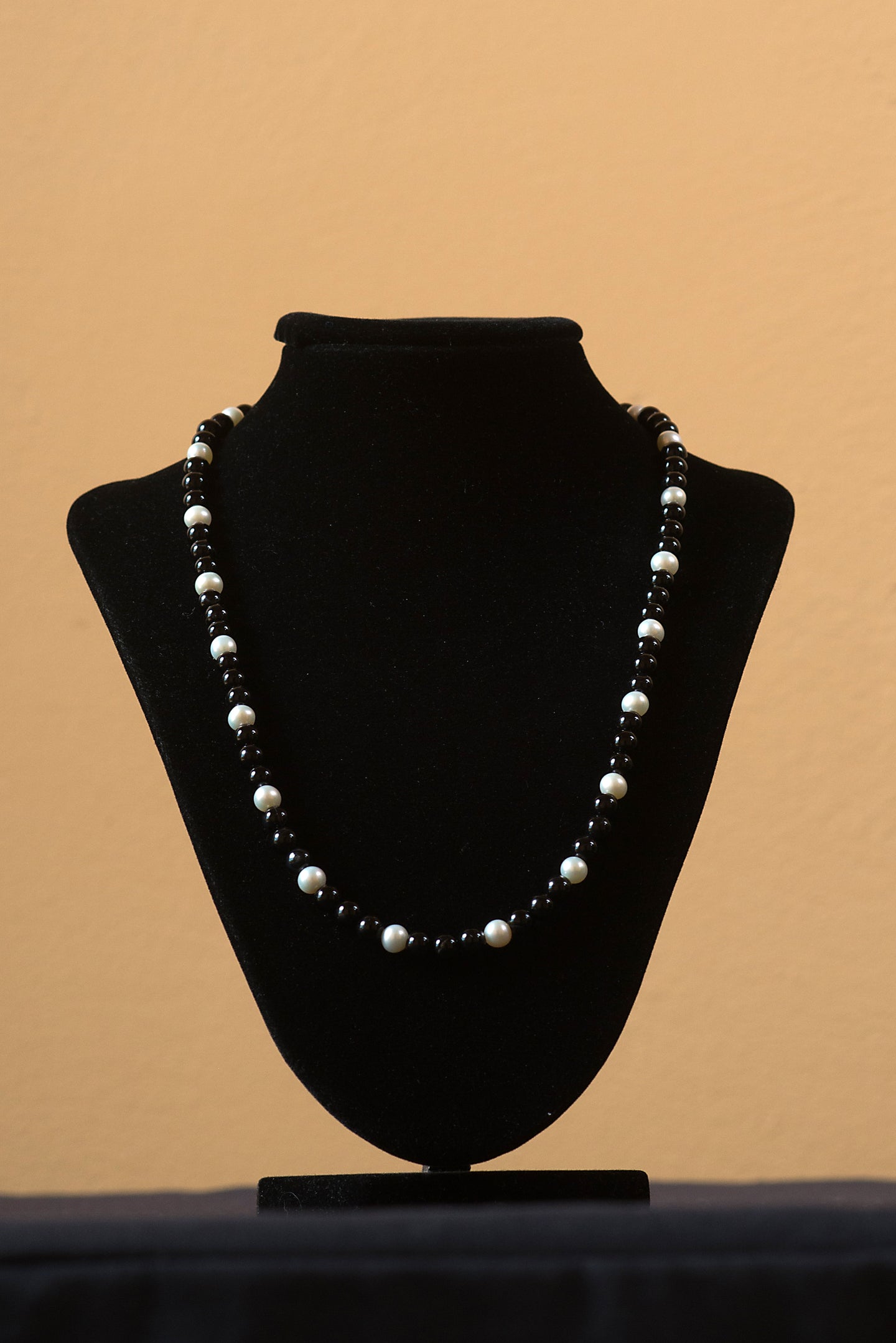 Necklace - Onyx Beads & Freshwater Pearls