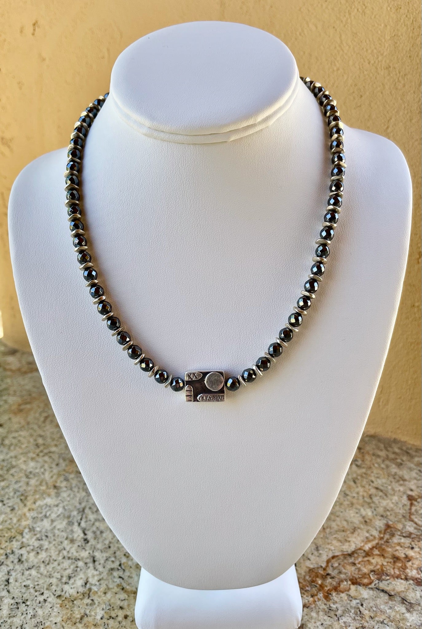Necklace - Hematite with silver spacers