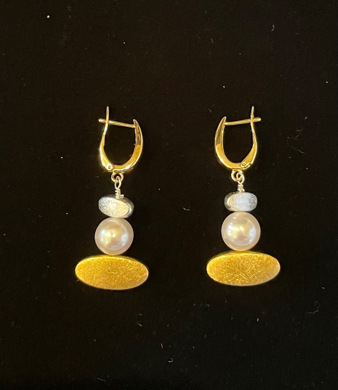 Earrings - Hanging 14k gold filled, sterling silver and 12mm white round pearl