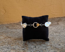 Load image into Gallery viewer, Bracelet - white coin pearls with a silver and gold filled diamond clasp
