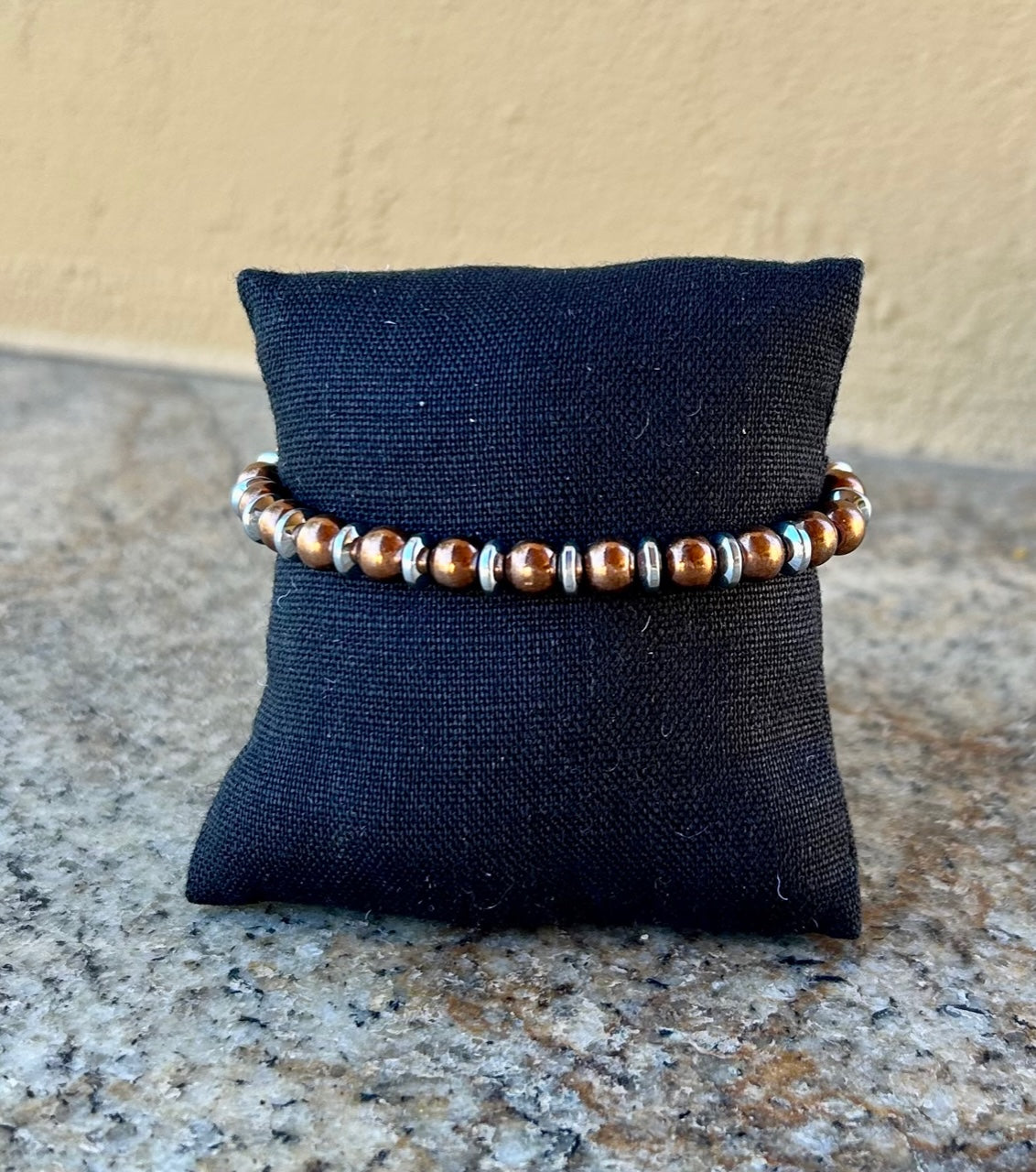 Bracelet - Copper and silver coated hematite