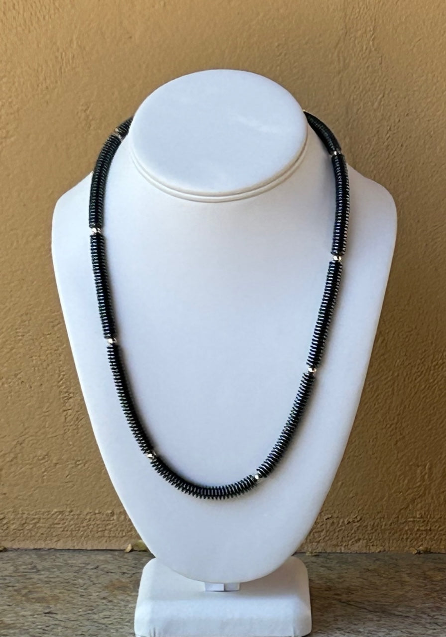 Necklace - Black hematite rondelles with 14K gold filled round beads
